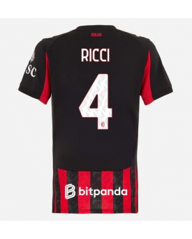 AC Milan Samuele Ricci #4 Maglia Gara Casa Repliche 2025-26 Donna Maniche Corte